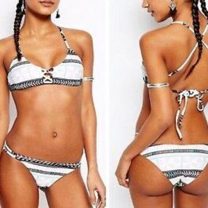 MARA HOFFMAN Lattice Pinwheel Stone Bikini Swim 2 piece Set XS NWT